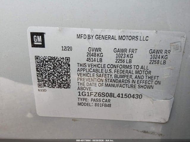 2020 CHEVROLET BOLT EV FWD PREMIER 9