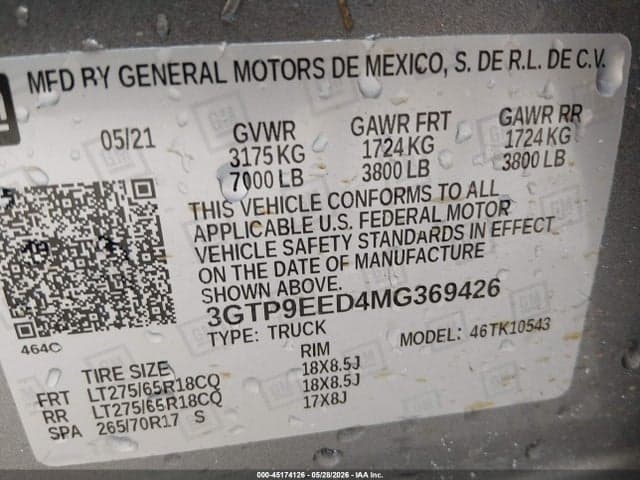 2021 GMC SIERRA 1500 9