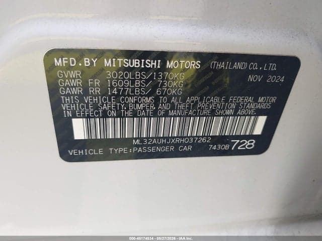 2024 MITSUBISHI MIRAGE ES/LE 9