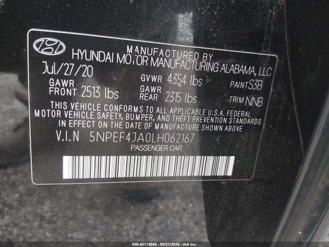 2020 HYUNDAI SONATA SEL 9
