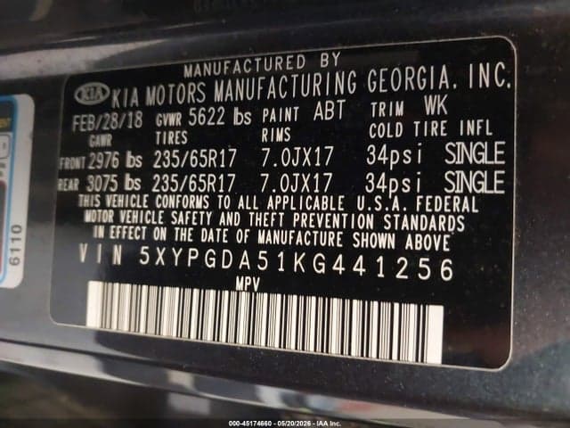 2019 KIA SORENTO 3.3L LX 9