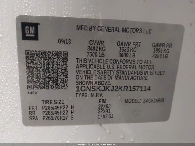 2019 CHEVROLET SUBURBAN PREMIER 9