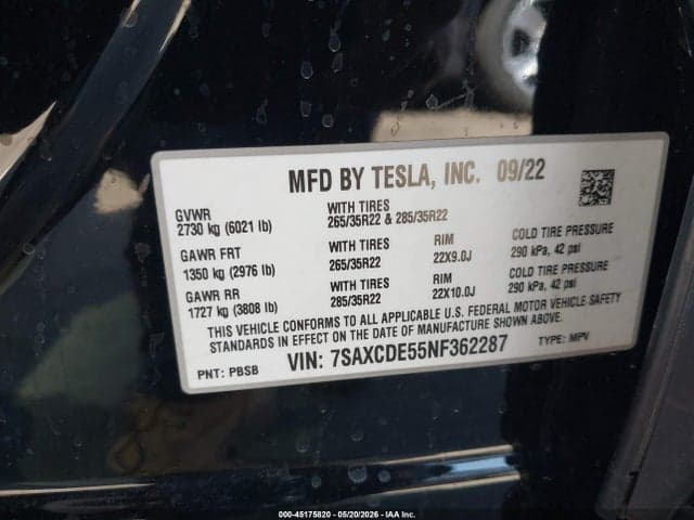 2022 TESLA MODEL X 9