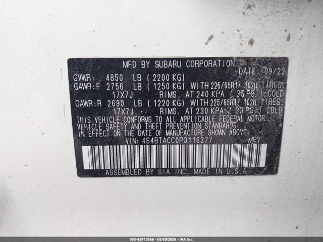 2023 SUBARU OUTBACK PREMIUM 9