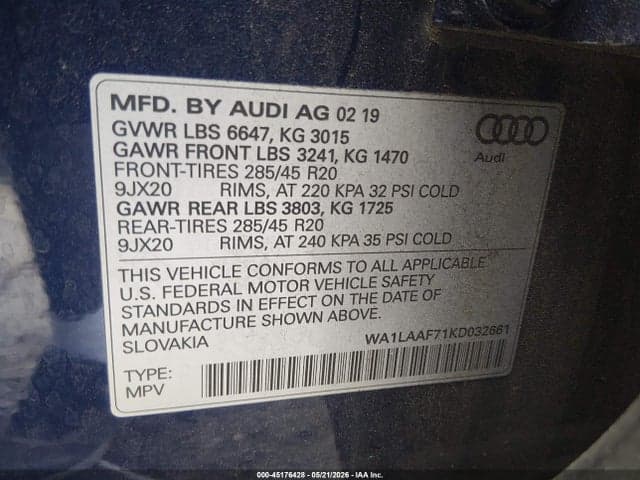 2019 AUDI Q7 55 PREMIUM/55 SE PREMIUM 9