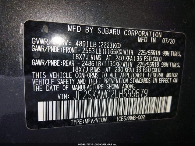 2020 SUBARU FORESTER SPORT 9
