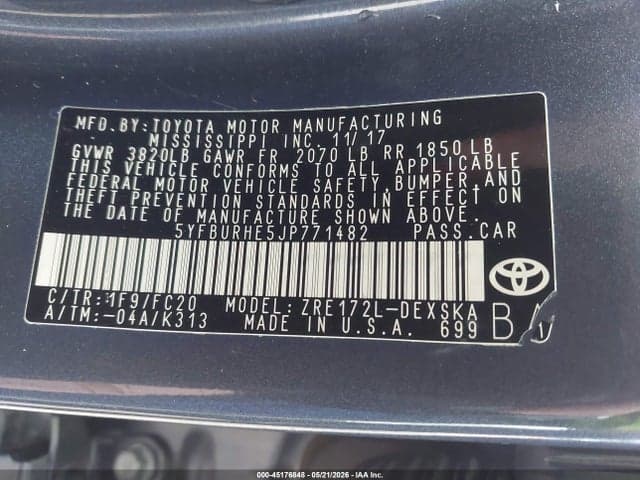 2018 TOYOTA COROLLA SE 9