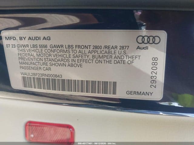 2024 AUDI A6 PREMIUM PLUS 55 TFSI QUATTRO S TRONIC 9