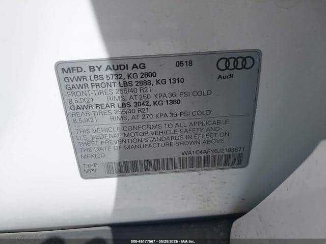 2018 AUDI SQ5 3.0T PREMIUM PLUS 10