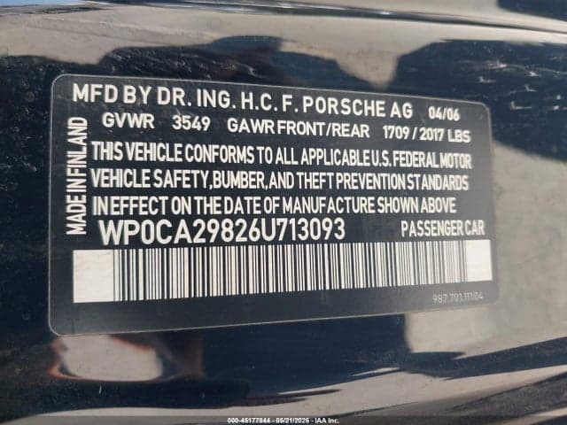 2006 PORSCHE BOXSTER 9