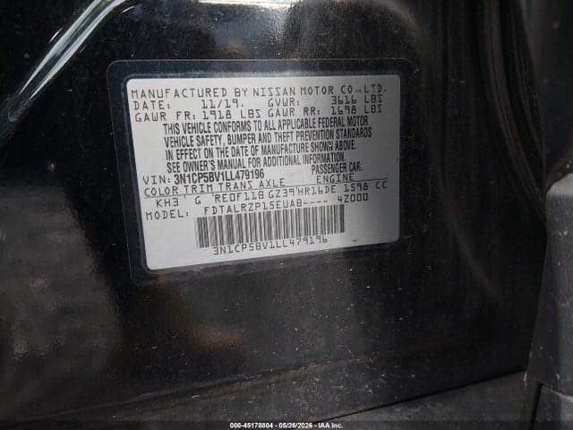2020 NISSAN KICKS S XTRONIC CVT 9