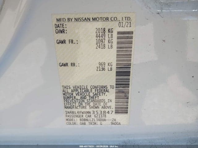 2021 NISSAN ALTIMA PLATINUM INTELLIGENT AWD 9