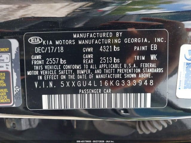 2019 KIA OPTIMA EX 9