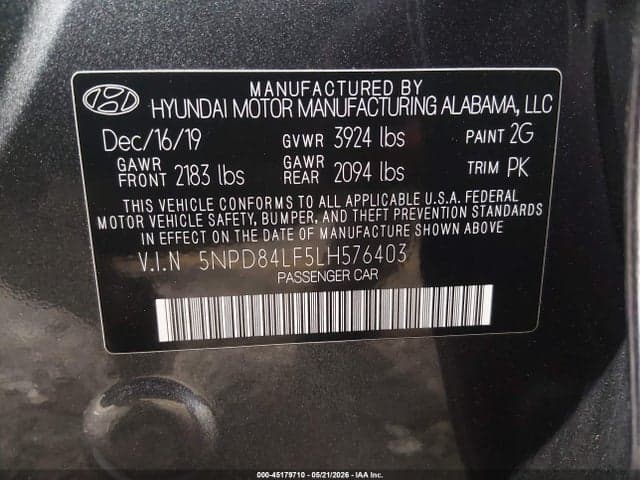 2020 HYUNDAI ELANTRA SEL 9