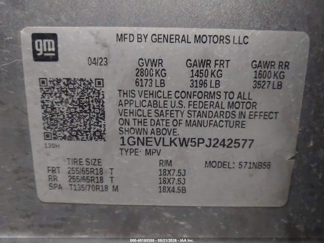 2023 CHEVROLET TRAVERSE AWD 1FL 9