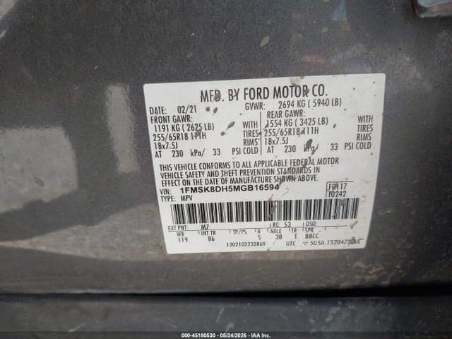 2021 FORD EXPLORER XLT 9