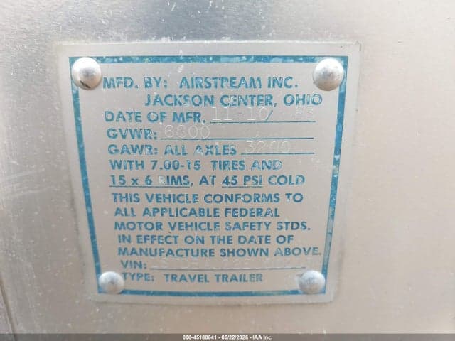 1984 AIRSTREAM SOVEREIGN 9