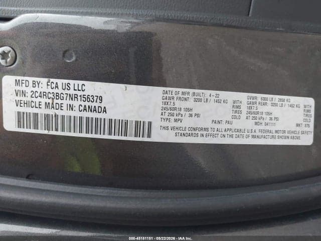 2022 CHRYSLER PACIFICA TOURING L AWD 9
