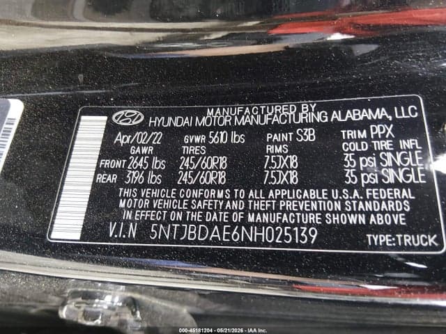 2022 HYUNDAI SANTA CRUZ SEL 9