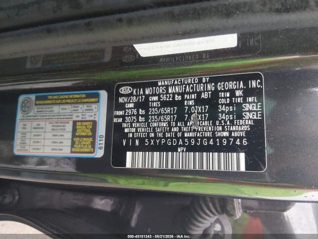 2018 KIA SORENTO 3.3L LX 9