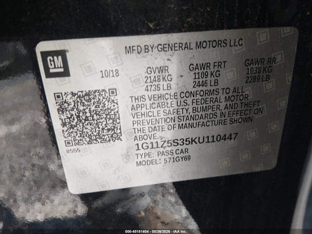 2019 CHEVROLET IMPALA LT 9