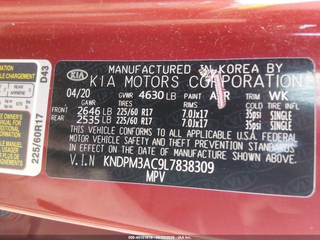 2020 KIA SPORTAGE LX 9