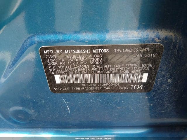 2018 MITSUBISHI MIRAGE G4 SE 9