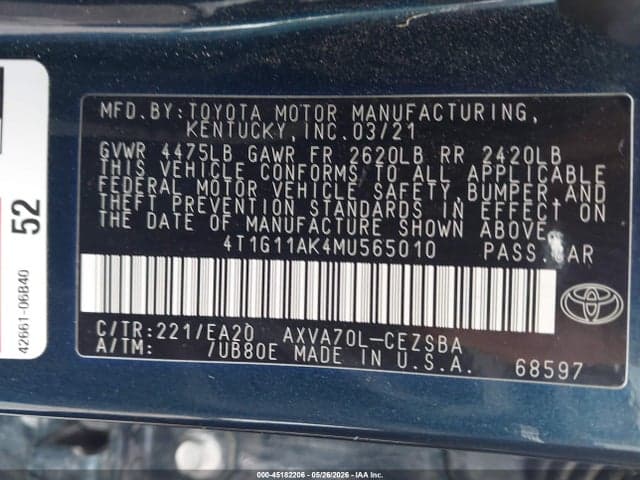 2021 TOYOTA CAMRY SE 9