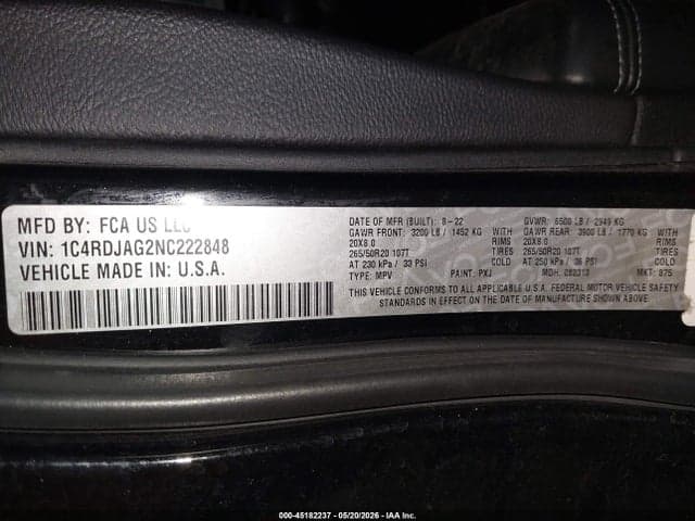 2022 DODGE DURANGO SXT AWD 9