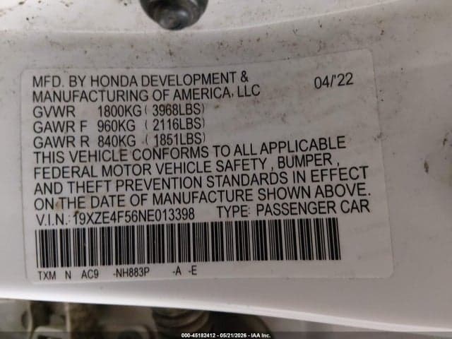2022 HONDA INSIGHT EX 9