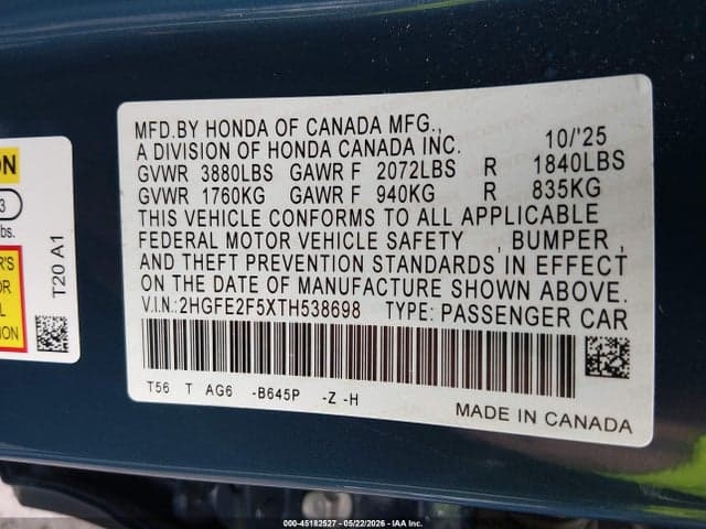 2026 HONDA CIVIC SPORT 9
