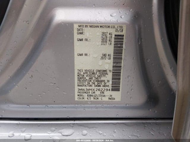 2018 NISSAN ALTIMA 2.5 S 9