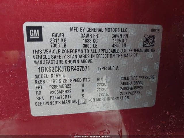 2016 GMC YUKON DENALI 9