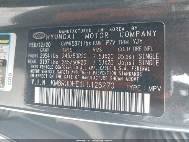 2020 HYUNDAI PALISADE SEL 9