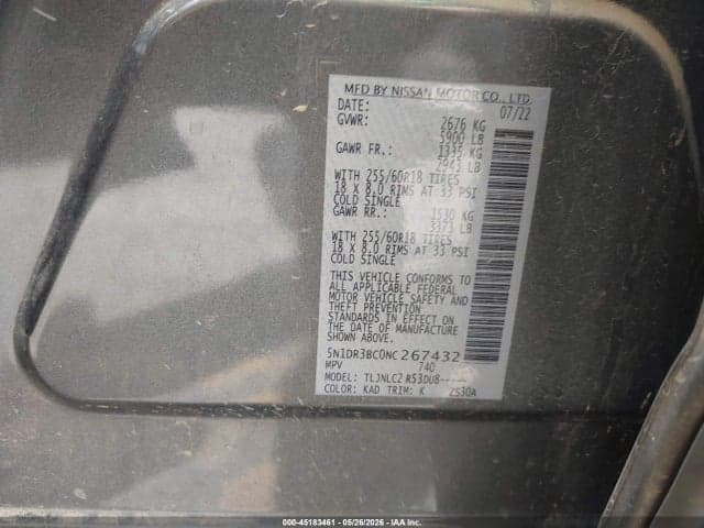 2022 NISSAN PATHFINDER SV 4WD 9