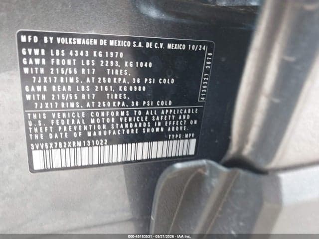 2024 VOLKSWAGEN TAOS 1.5T S 9