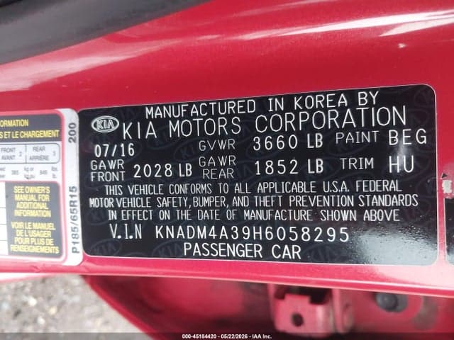 2017 KIA RIO LX 9