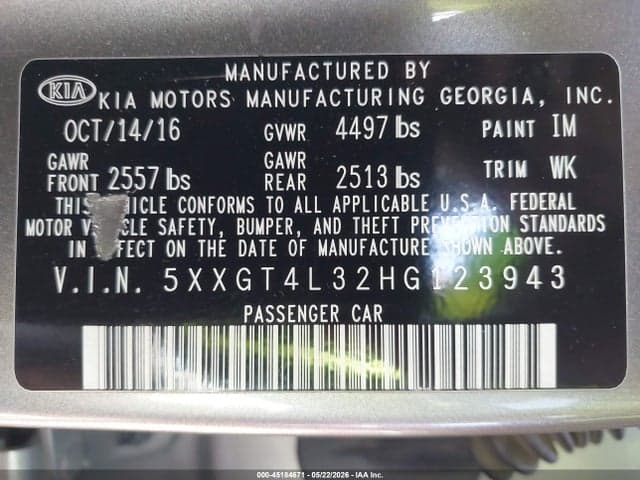 2017 KIA OPTIMA LX 9