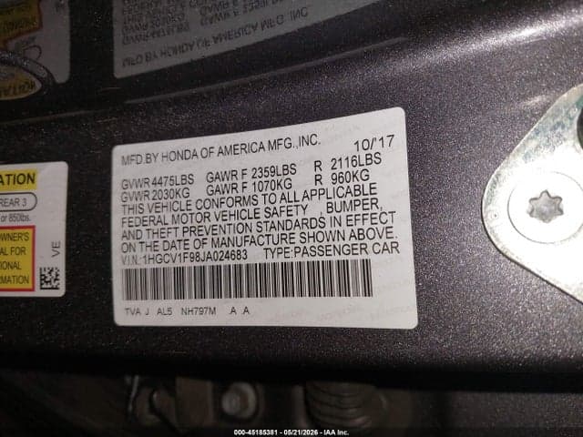 2018 HONDA ACCORD TOURING 9