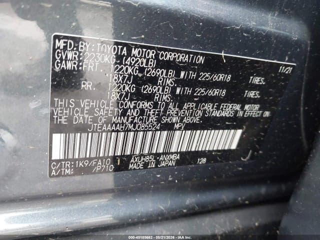 2021 TOYOTA VENZA LE 9