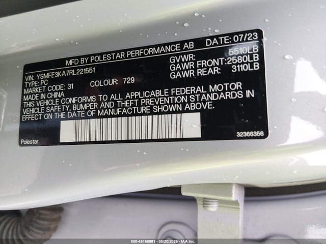 2024 POLESTAR 2 LONG RANGE SINGLE MOTOR/LONG RANGE SINGLE MOTOR PLUS 10
