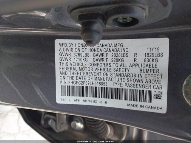 2020 HONDA CIVIC LX 9
