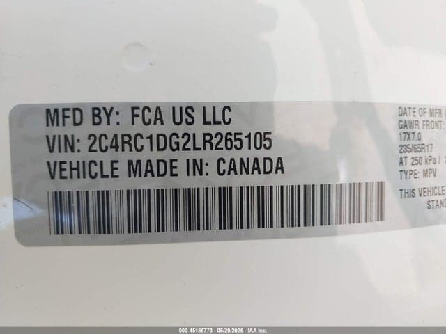 2020 CHRYSLER VOYAGER LXI 9