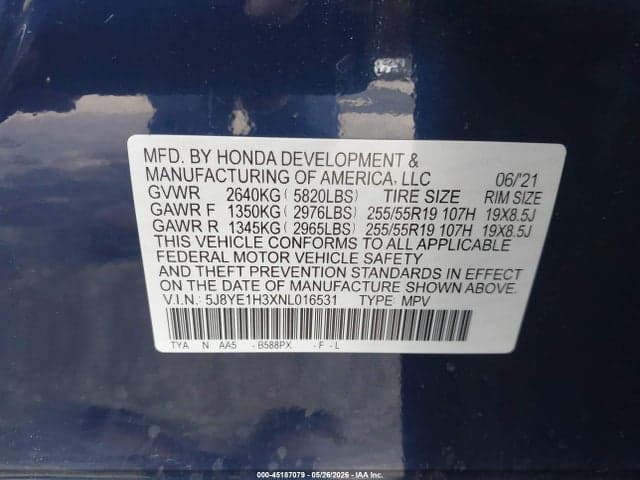 2022 ACURA MDX STANDARD 9