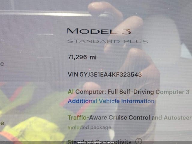 2019 TESLA MODEL 3 LONG RANGE/MID RANGE/STANDARD RANGE/STANDARD RANGE PLUS 7