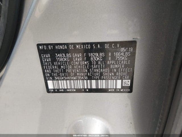 2019 HONDA FIT LX 9