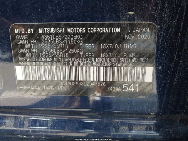 2020 MITSUBISHI OUTLANDER ES 2.4 9