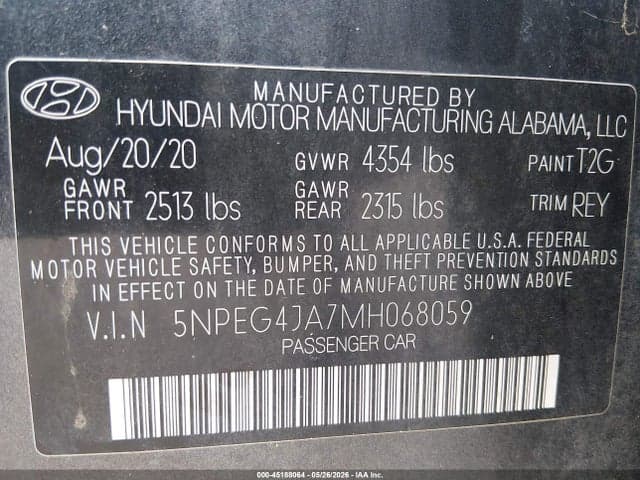 2021 HYUNDAI SONATA SE 9