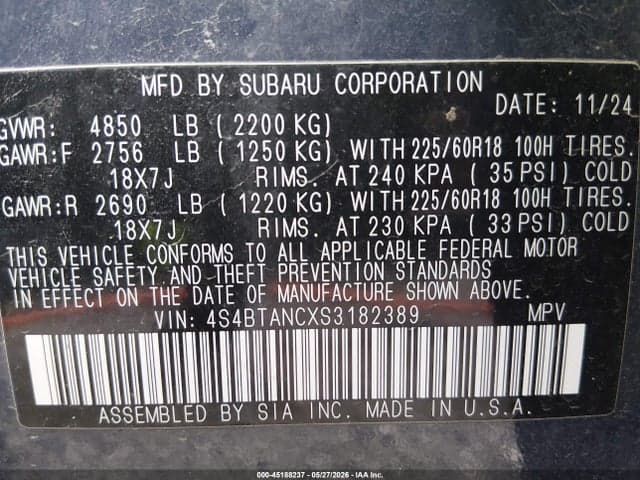 2025 SUBARU OUTBACK LIMITED 10