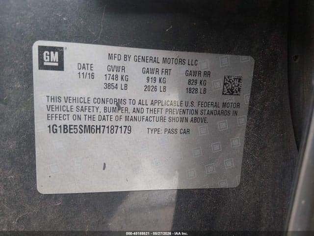 2017 CHEVROLET CRUZE LT AUTO 9